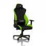 Gaming chair Nitro Concepts S300 — fabric seat, adjustable height 128–140 cm, backrest width 56 cm, Juoda/green