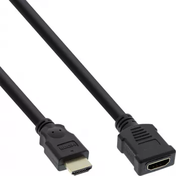 InLine HDMI kabelis, didelės spartos HDMI kabelis, V/M, juodas, auksuoti kontaktai, 2 m
