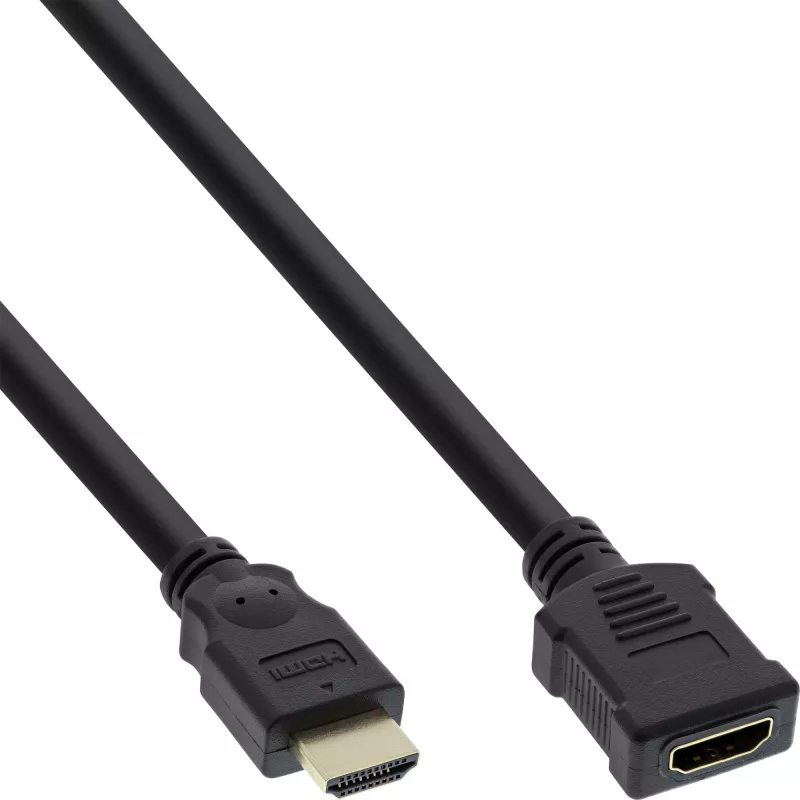 InLine HDMI kabelis, didelės spartos HDMI kabelis, V/M, juodas, auksuoti kontaktai, 2 m