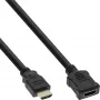 InLine HDMI kabelis, didelės spartos HDMI kabelis, V/M, juodas, auksuoti kontaktai, 2 m