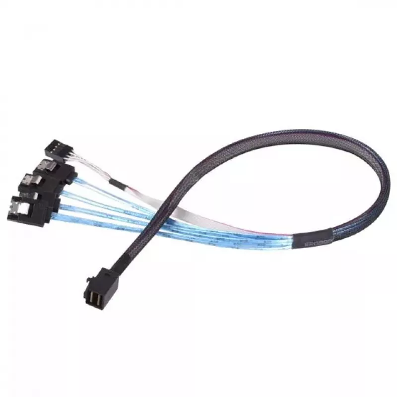 Kabelis Sidabrinėstone CPS05 0,5 m Mini-SAS SFF-8643 į SATA 7 kontaktų
