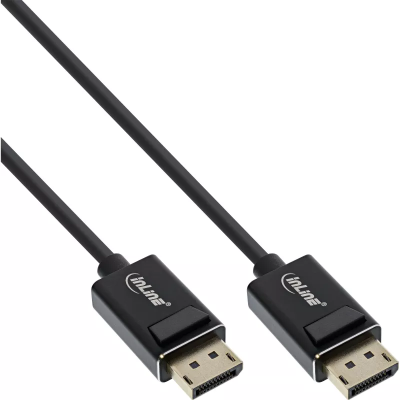 “InLine DisplayPort 2.0” laidas, 8K4K UHBR, juodas, auksuoti kontaktai, 1 m