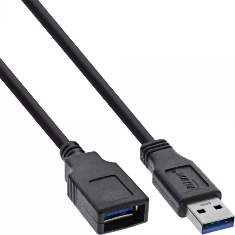 USB 3.2 Gen.1 kabelis A tipo kištukas / B tipo lizdas InLine 35630 3 m juodas