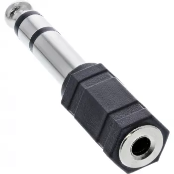 InLine garso adapteris 6,3 mm kištukas / 3,5 mm lizdas stereofoninis, 3,5 mm lizdas, moteriška 3,5 mm jungtis, juodas