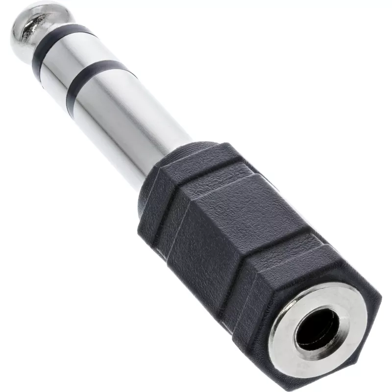 InLine garso adapteris 6,3 mm kištukas / 3,5 mm lizdas stereofoninis, 3,5 mm lizdas, moteriška 3,5 mm jungtis, juodas