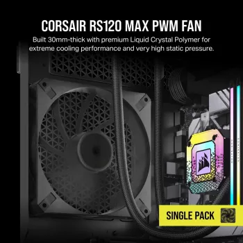 Ventiliatorius Corsair RS120 MAX 12 cm juodas 2000 aps./min. 4,2 mmH2O