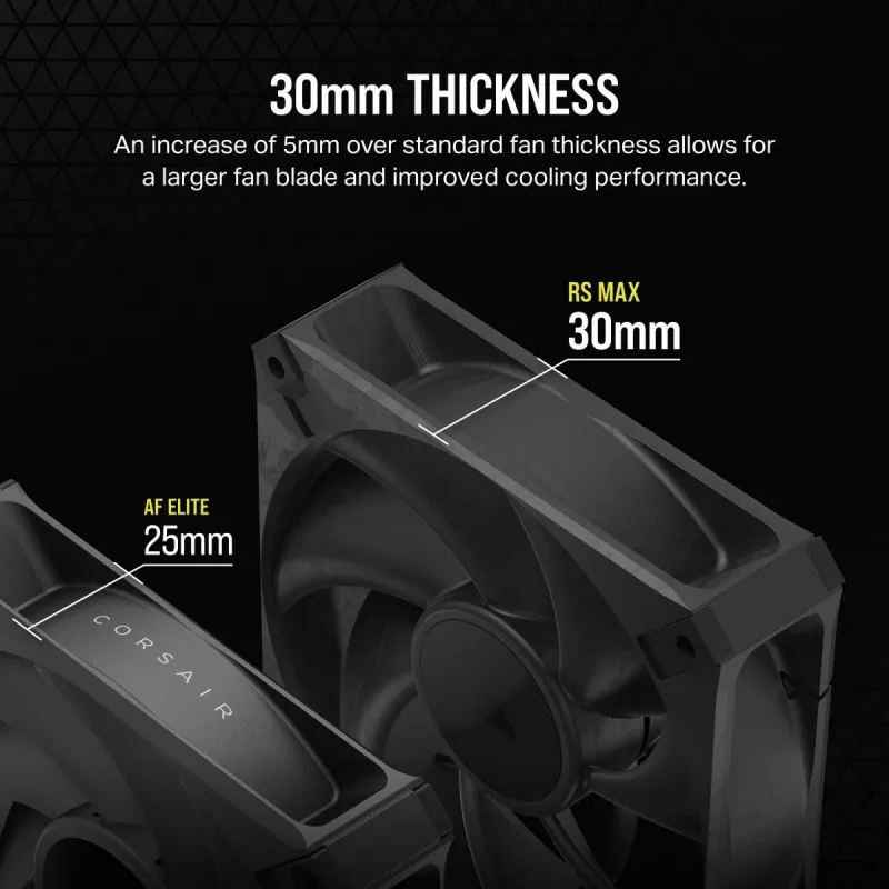 Ventiliatorius Corsair RS120 MAX 12 cm juodas 2000 aps./min. 4,2 mmH2O