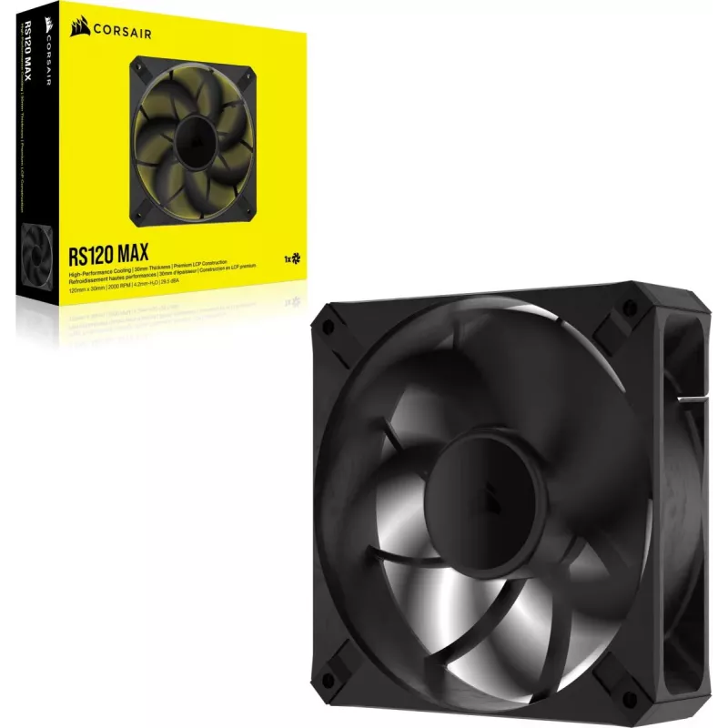 Ventiliatorius Corsair RS120 MAX 12 cm juodas 2000 aps./min. 4,2 mmH2O