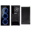 PC Midi Tower Kolink Observatory Lite — juoda, grūdintas stiklas, ATX/Micro-ITX, 3x120 mm priekyje, 1x120 mm gale, 190×400×440 mm