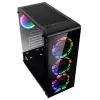 PC Midi Tower Kolink Observatory Lite — juoda, grūdintas stiklas, ATX/Micro-ITX, 3x120 mm priekyje, 1x120 mm gale, 190×400×440 mm