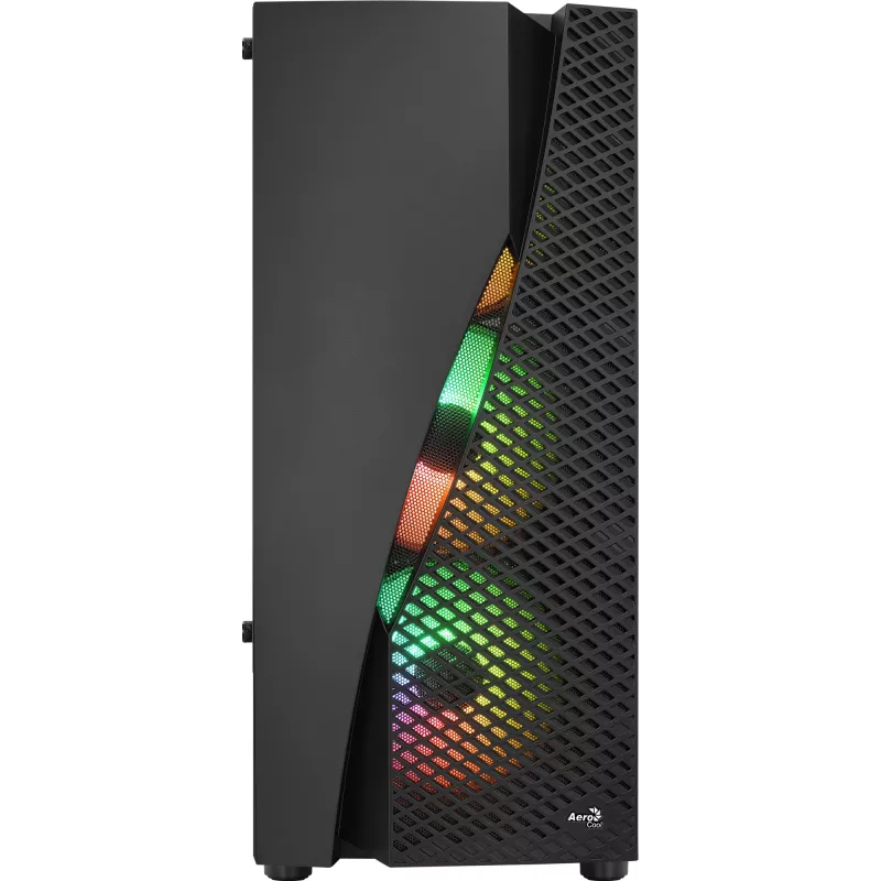 Aerocool WAVEBKV3 ATX PC korpusas, grūdintas stiklas, 4xRGB ventiliatoriai, juodas