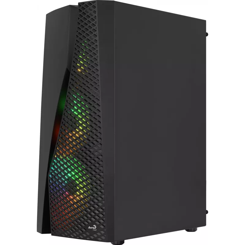 Aerocool WAVEBKV3 ATX PC korpusas, grūdintas stiklas, 4xRGB ventiliatoriai, juodas