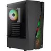 Aerocool WAVEBKV3 ATX PC korpusas, grūdintas stiklas, 4xRGB ventiliatoriai, juodas