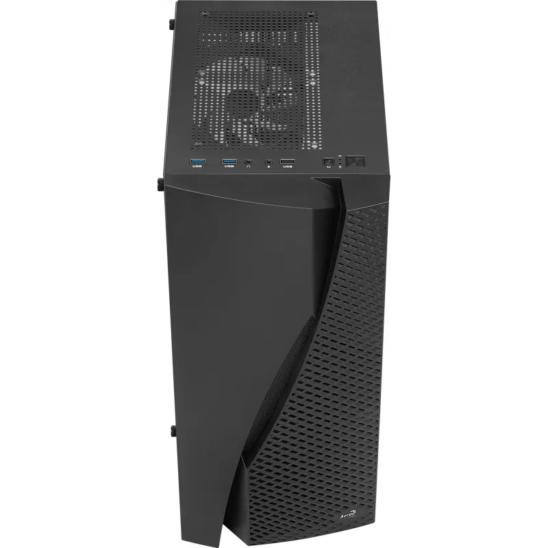 Aerocool WAVEBKV3 ATX PC korpusas, grūdintas stiklas, 4xRGB ventiliatoriai, juodas
