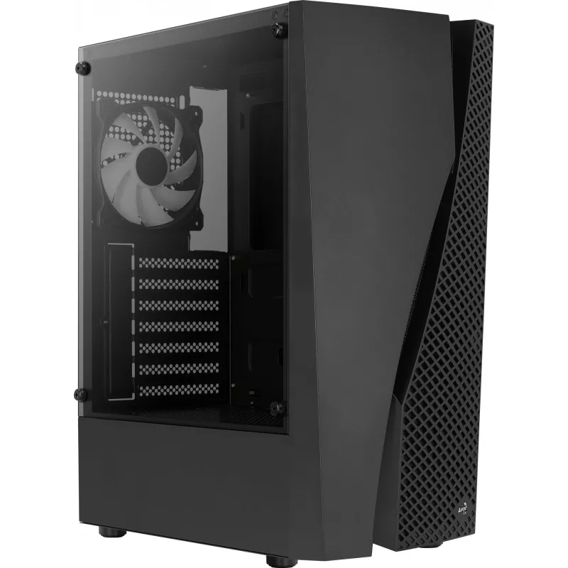 Aerocool WAVEBKV3 ATX PC korpusas, grūdintas stiklas, 4xRGB ventiliatoriai, juodas
