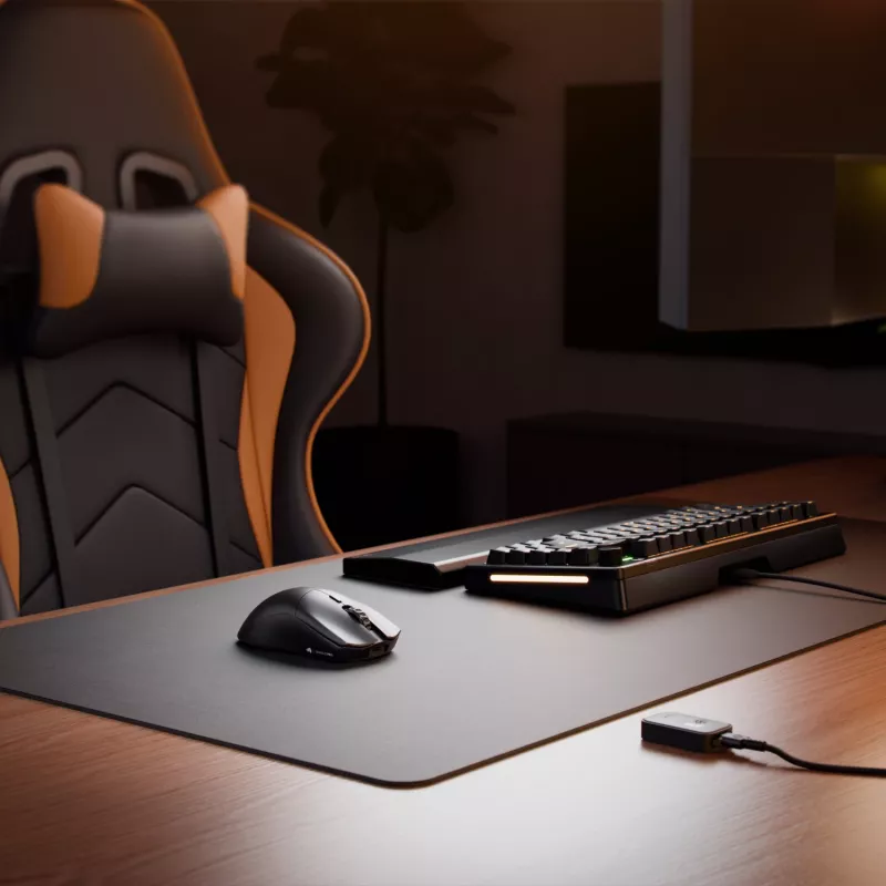 Belaidė žaidimų pelė GLORIOUS Series 2 PRO (dešiniarankiams) — 26 000 DPI, RF belaidė + USB‑C, 4K/8K Hz, 6 mygtukai, juoda