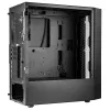 PC korpusas Kolink Inspire K12 ARGB Midi Tower — juodas su permatomu šonu, palaiko ATX/Micro ATX/ITX, 2x3,5 colio + 2x2,5 colio skyriai