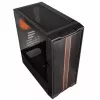 PC korpusas Kolink Inspire K12 ARGB Midi Tower — juodas su permatomu šonu, palaiko ATX/Micro ATX/ITX, 2x3,5 colio + 2x2,5 colio skyriai
