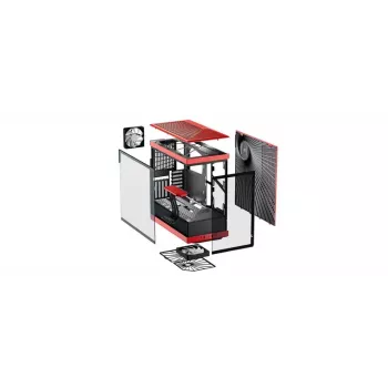 PC korpusas HYTE Y40 Midi Tower juoda, raudona
