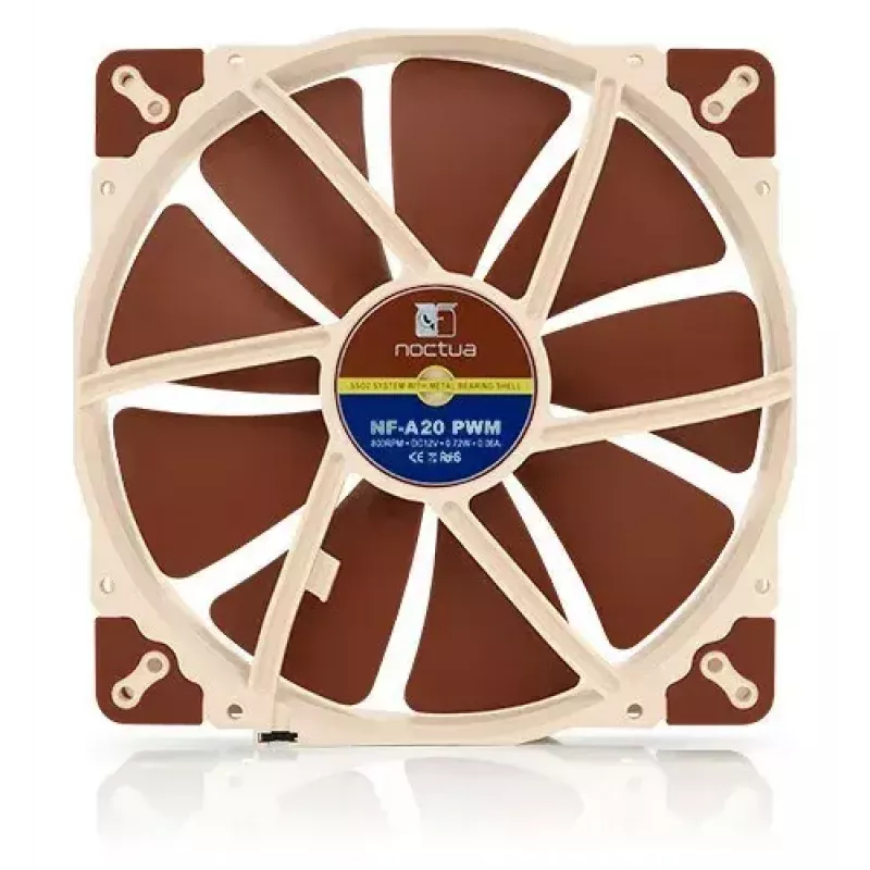 Kompiuterio korpuso ventiliatorius Noctua NF-A20 PWM 200 mm, 4 kontaktų PWM, 350–800 RPM, 146,9 m³/h, SSO guolis