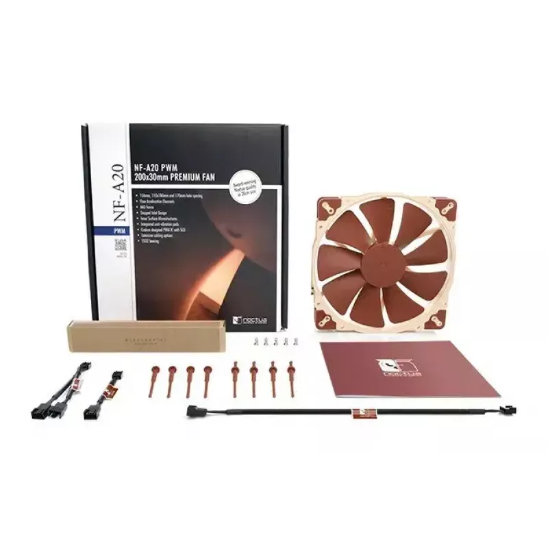 Kompiuterio korpuso ventiliatorius Noctua NF-A20 PWM 200 mm, 4 kontaktų PWM, 350–800 RPM, 146,9 m³/h, SSO guolis