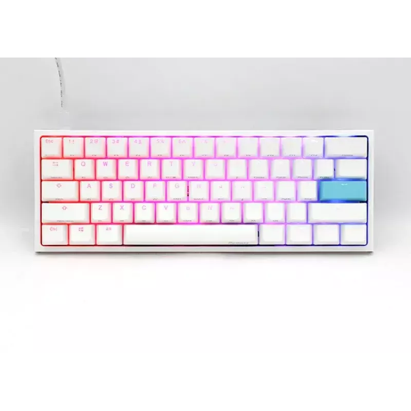 Ducky DKON2061ST klaviatūra USB QWERTY US International balta mini mechaninė RGB LED