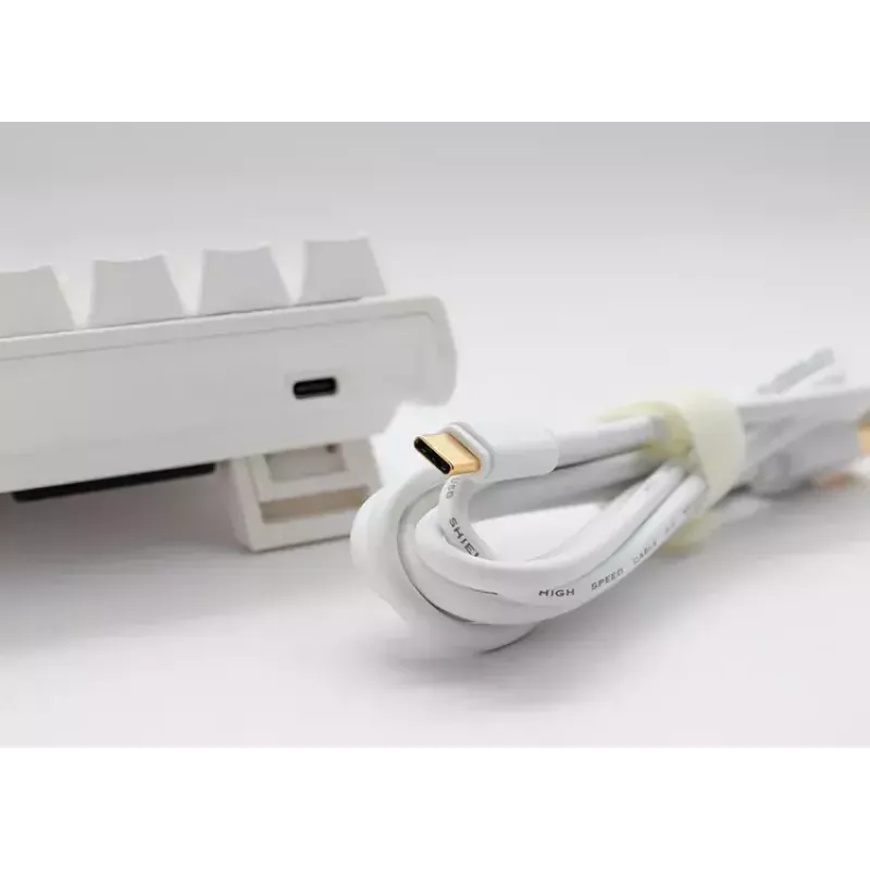 Ducky DKON2061ST klaviatūra USB QWERTY US International balta mini mechaninė RGB LED