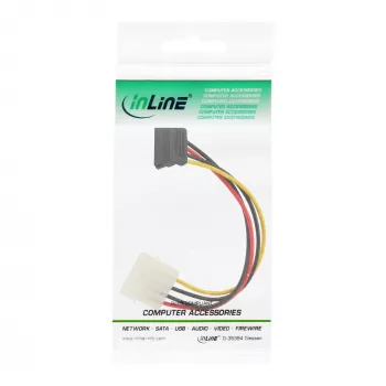 InLine SATA maitinimo adapterio kabelis 5,25 colio / 15 kontaktų SATA 0,15 m, žemyn nukreiptas