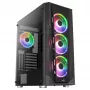 Aerocool PRISMBKV3 PC Case ATX Juoda 4 Fans ARGB Front Side Side Tempered Glass