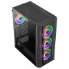 Aerocool PRISMBKV3 PC Case ATX Juoda 4 Fans ARGB Front Side Side Tempered Glass