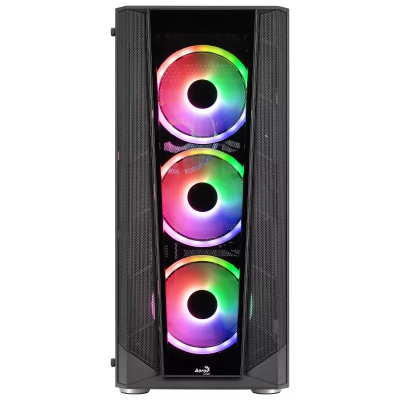 Aerocool PRISMBKV3 PC Case ATX Juoda 4 Fans ARGB Front Side Side Tempered Glass