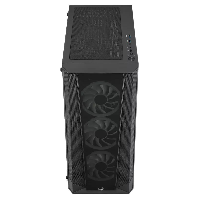 Aerocool PRISMBKV3 PC Case ATX Juoda 4 Fans ARGB Front Side Side Tempered Glass