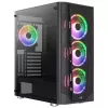Aerocool PRISMBKV3 PC Case ATX Juoda 4 Fans ARGB Front Side Side Tempered Glass