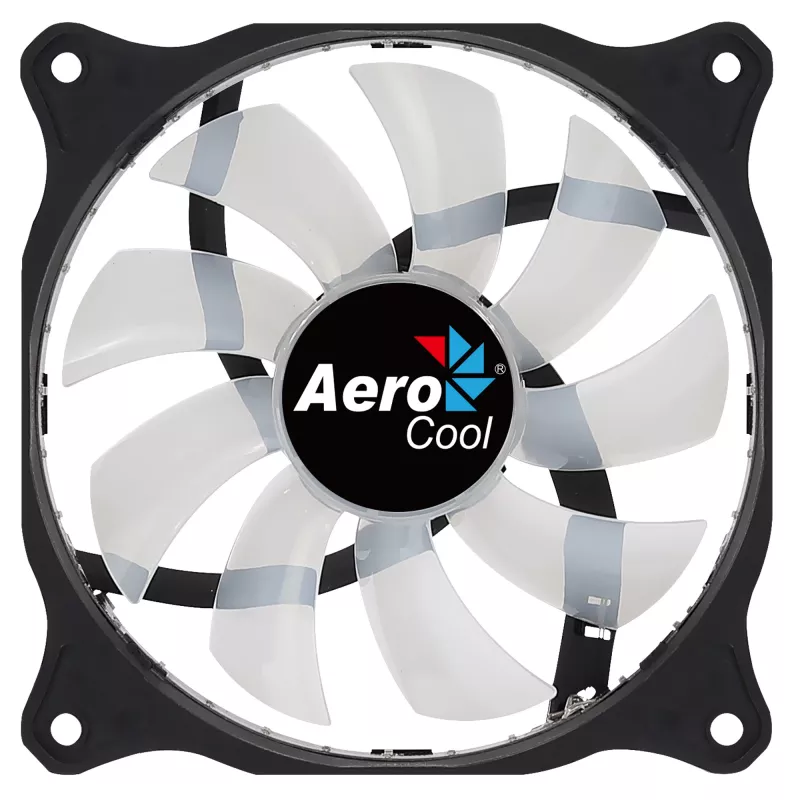 AEROCOOL COSMO12FRGB 120 mm kompiuterio korpuso ventiliatorius, 1000 RPM, 15 šviesos diodų RGB, Molex jungtis, 3,72 W, juodas