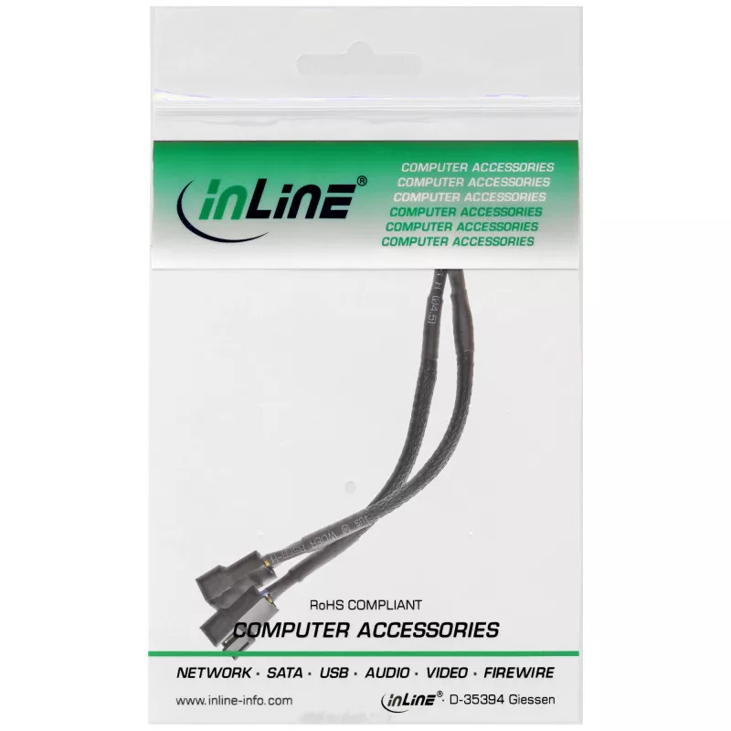 InLine PWM ventiliatoriaus maitinimo Y laidas, 4 kontaktų. 1M/2F, 0,15 m