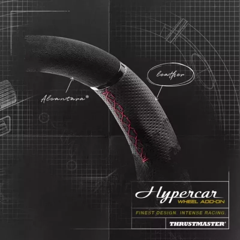 Thrustmaster Hypercar Wheel Add-On Juodas, Sidabrinis vairas PC, PlayStation 4, PlayStation 5, Xbox, Xbox One
