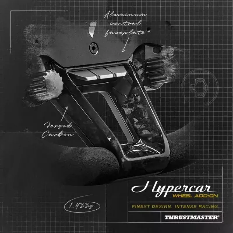 Thrustmaster Hypercar Wheel Add-On Juodas, Sidabrinis vairas PC, PlayStation 4, PlayStation 5, Xbox, Xbox One