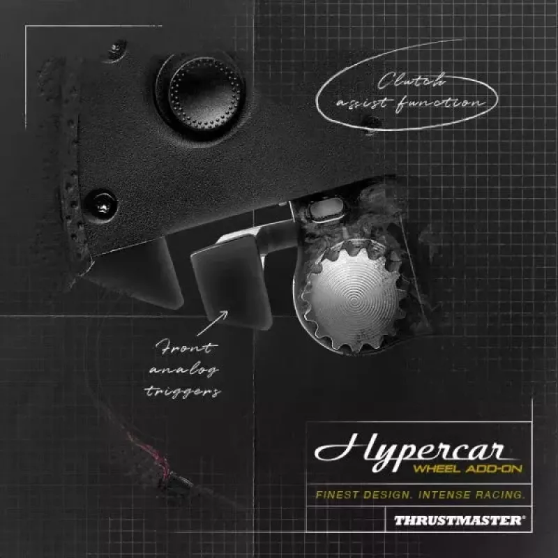 Thrustmaster Hypercar Wheel Add-On Juodas, Sidabrinis vairas PC, PlayStation 4, PlayStation 5, Xbox, Xbox One
