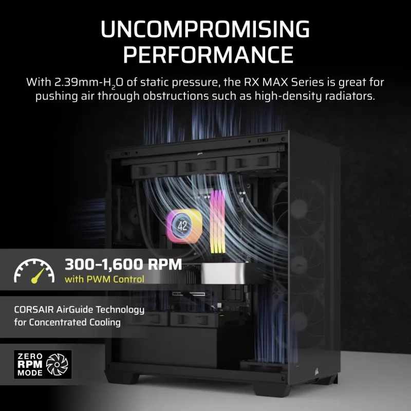 CORSAIR Icue Link Rx140 Max 140mm Pwm Storas Ventiliatoriaus Išplėtimas