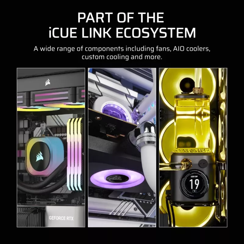 CORSAIR Icue Link Rx140 Max 140mm Pwm Storas Ventiliatoriaus Išplėtimas