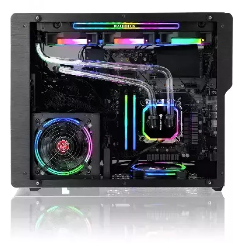 PC korpusas RAIJINTEK Ophion M Evo ALS Midi Tower juodas, permatomas