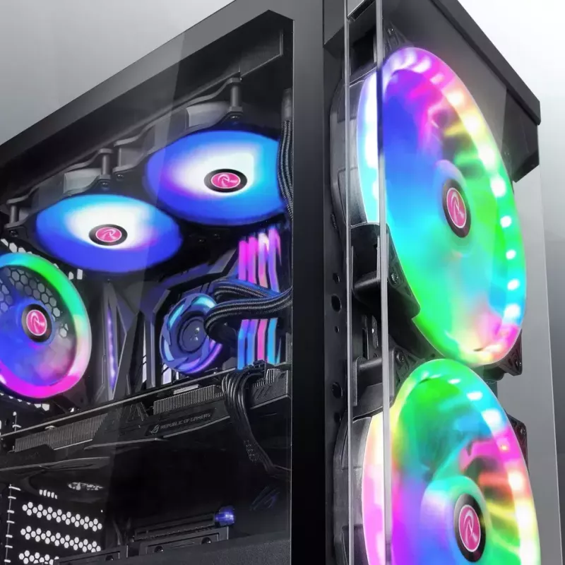 RAIJINTEK EOS 12 RBW ADD 120 mm hidraulinio guolio PWM ventiliatorius, 2 vnt., juodas/baltas