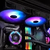 RAIJINTEK EOS 12 RBW ADD 120 mm hidraulinio guolio PWM ventiliatorius, 2 vnt., juodas/baltas