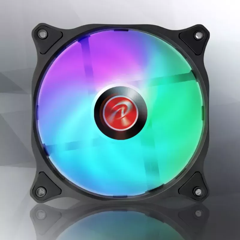 RAIJINTEK EOS 12 RBW ADD 120 mm hidraulinio guolio PWM ventiliatorius, 2 vnt., juodas/baltas