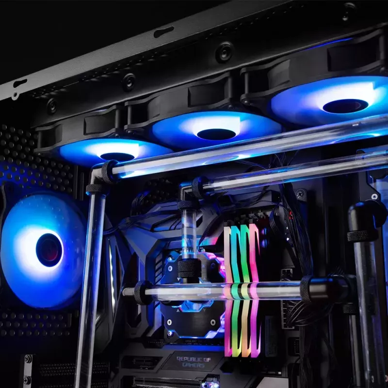 RAIJINTEK EOS 12 RBW ADD 120 mm hidraulinio guolio PWM ventiliatorius, 2 vnt., juodas/baltas