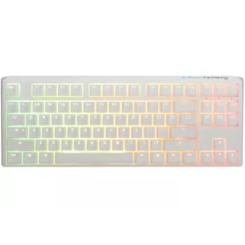 Ducky One 3 Classic Pure White TKL žaidimų klaviatūra su RGB LED apšvietimu, MX-Clear jungikliais