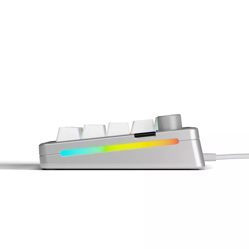 Mechaninė žaidimų klaviatūra GLORIOUS GMMK 3 PRO 65% laidinė USB, QWERTY US, RGB, sidabrinė, 2 m laidas