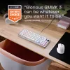 Mechaninė žaidimų klaviatūra GLORIOUS GMMK 3 PRO 65% laidinė USB, QWERTY US, RGB, sidabrinė, 2 m laidas