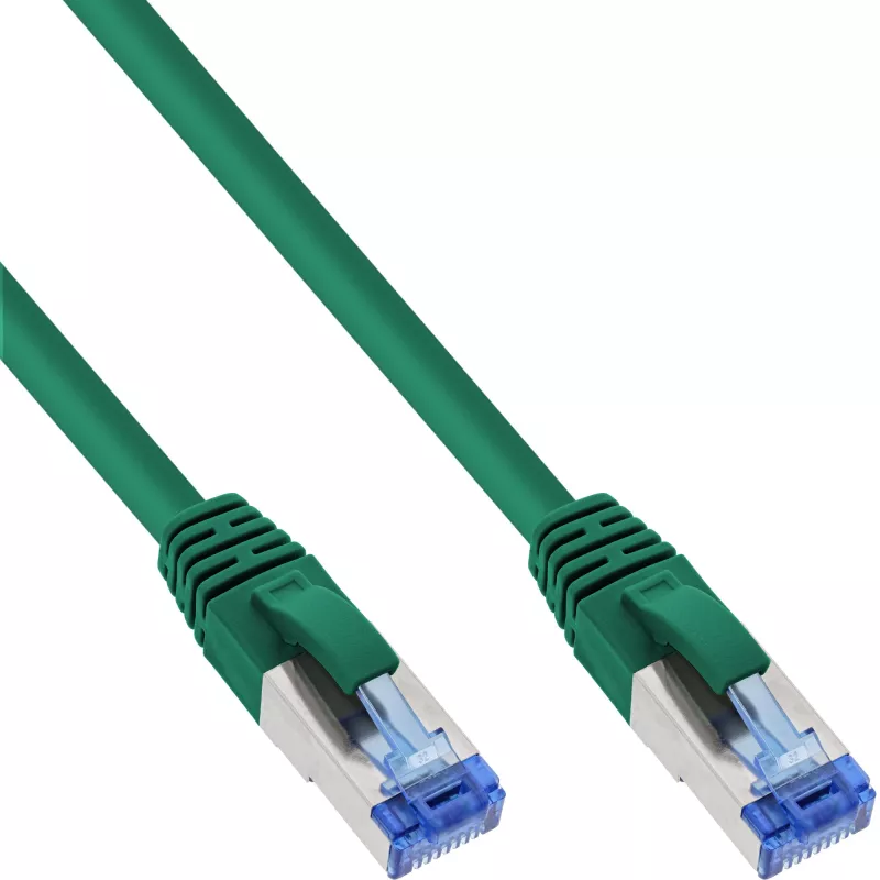 InLine komutacinis kabelis S/FTP PiMF Cat.6A be halogenų 500 MHz žalias 5 m