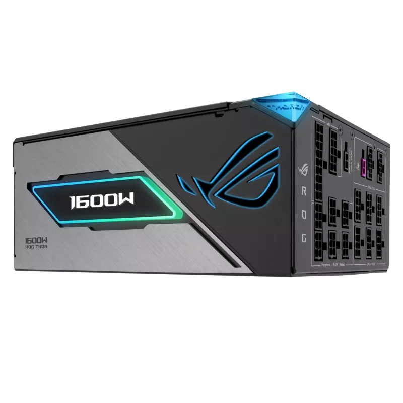 Maitinimo blokas ASUS ROG THOR-1600T3-GAMING 1600 W, 80 PLUS Titanium, ATX 3.1, pilnai modulinis, OLED ekranas